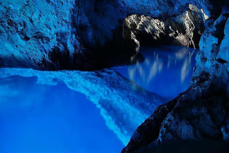 From Hvar: Blue cave group speedboat tour full day - Blue Cave at Bisevo: ticket timing, small-boat transfer, and the no-swim rule