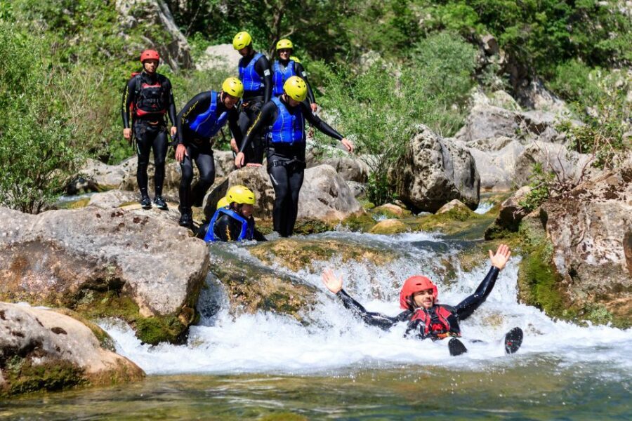 From Split or Zadvarje: Cetina River Canyoning - Guides and group energy: safety first, fun always