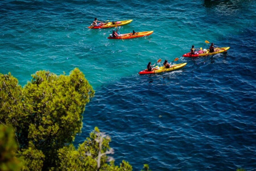 From Split: Sea Kayaking Tour - Marjan Hill from the kayak: what the first hour really feels like