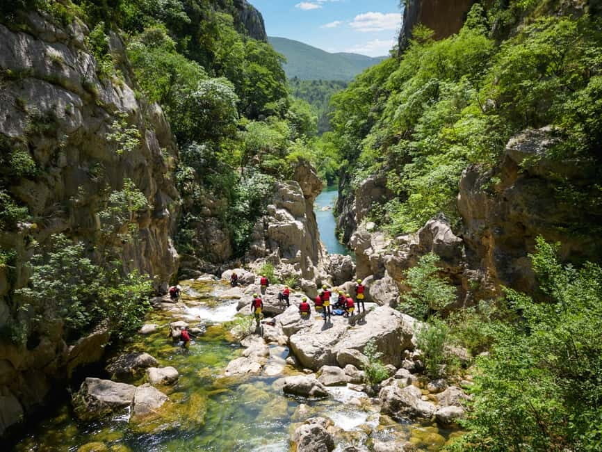 From Split/Šestanovac: Extreme Canyoning on Cetina River - In the canyon with the Cetina River: slides, waterfall passes, and moving between sections