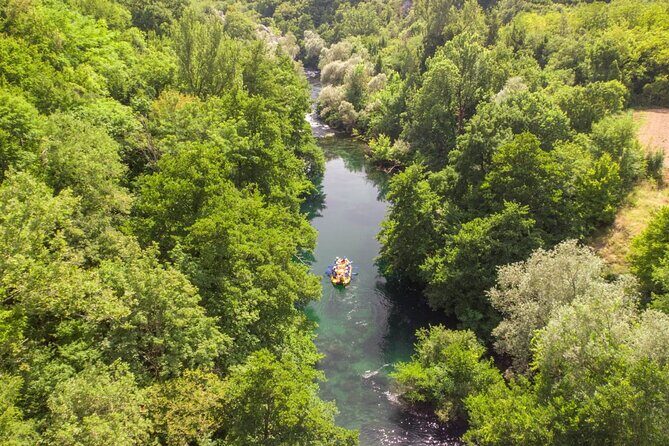 River Rafting from Split- Cliff Jumping- Cave Visit - On the Cetina: equipment, rafting rhythm, and 4–6 meter cliff jumps