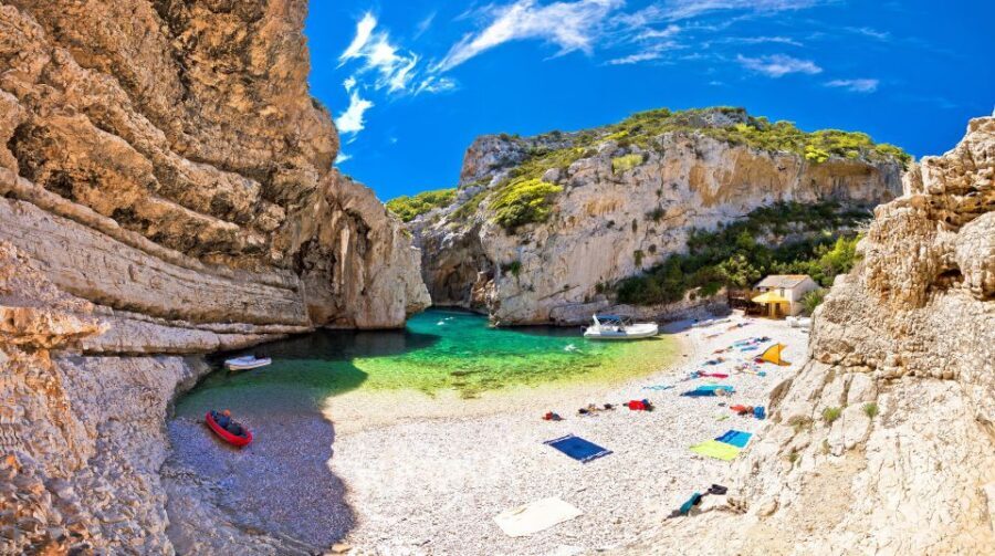 Split or Trogir: Blue Cave, Vis, and Hvar Speedboat Day Trip - Budikovac Island (Veliki Budikovac): Snorkel Time and a Real Break