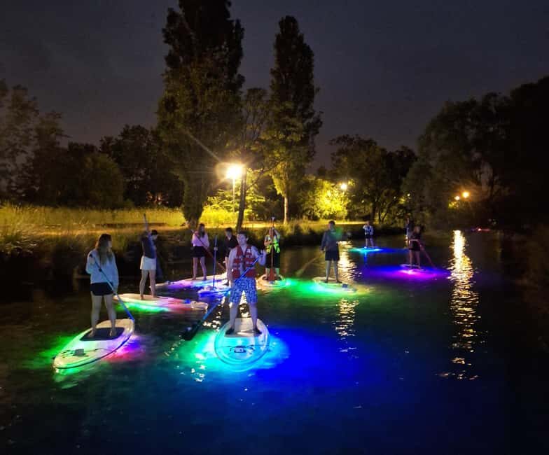 Split: Transparent SUP night Glow tour - White rocks and cliffs at night: the shoreline details you’ll notice
